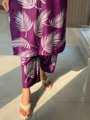 Feather Printed 2pcs