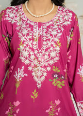 Powder Pink Embroidery-Printed 2pcs